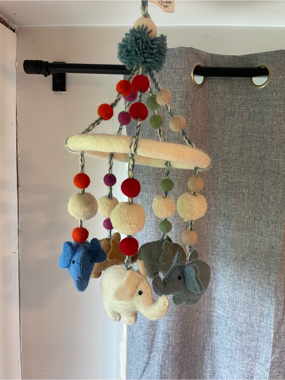 TAG wool felt elephant crib baby mobile